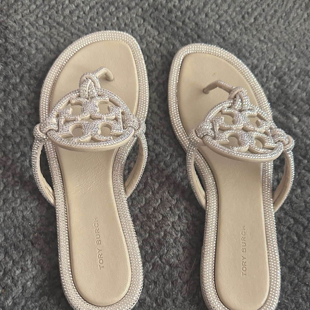 Tory Burch Pearl White Sandals